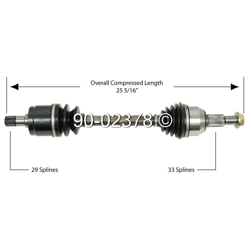 Saturn Vue Drive Axle Front 3.5L Engine AWD Front Left