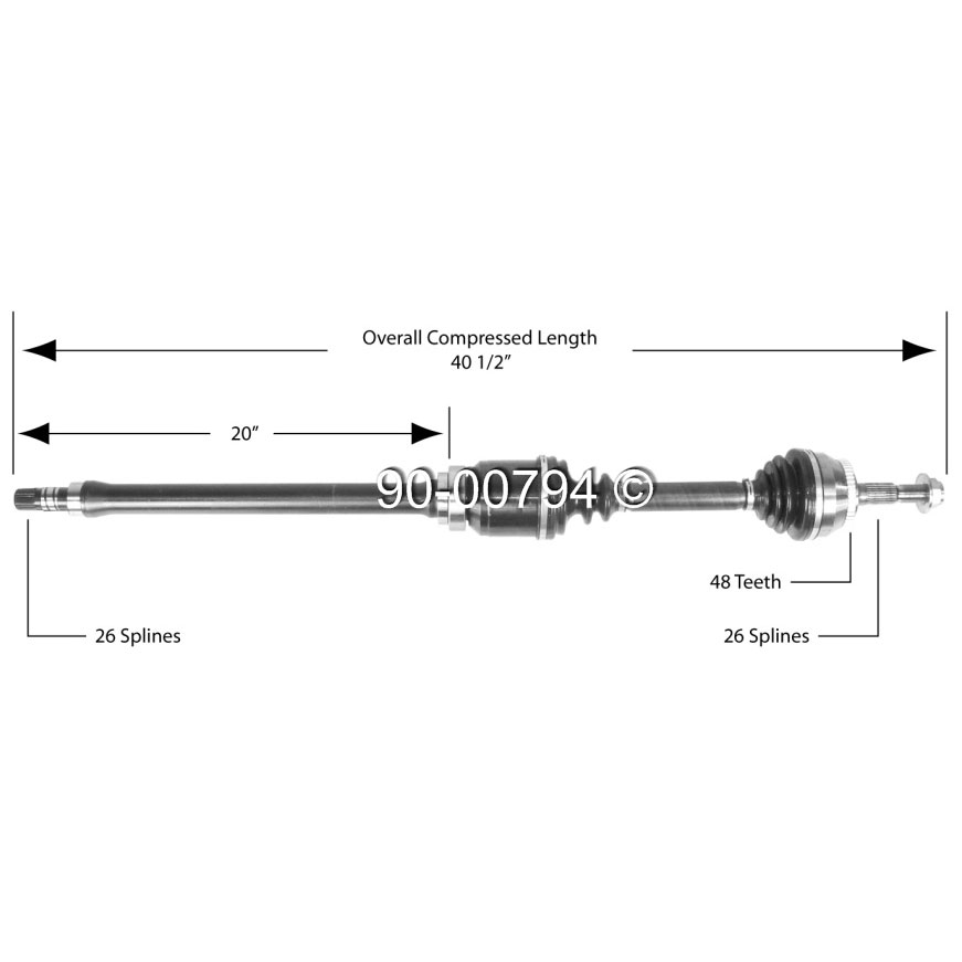 Volvo V70                            Drive Axle FrontDrive Axle Front