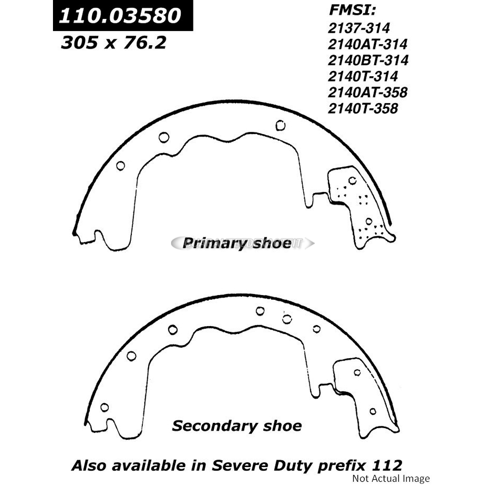  ford p 350 brake/shoe/set 