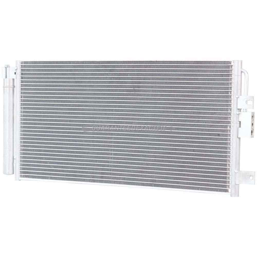 New AC Condenser For 2012-2019 Fiat 500 1.4L - Aluminum, Direct Fit Replacement, Lifetime Warranty
